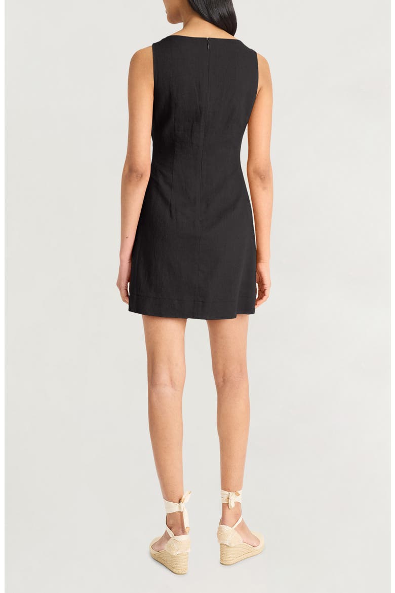 square neck linen blend mini dress Square Neck Linen Blend Minidress