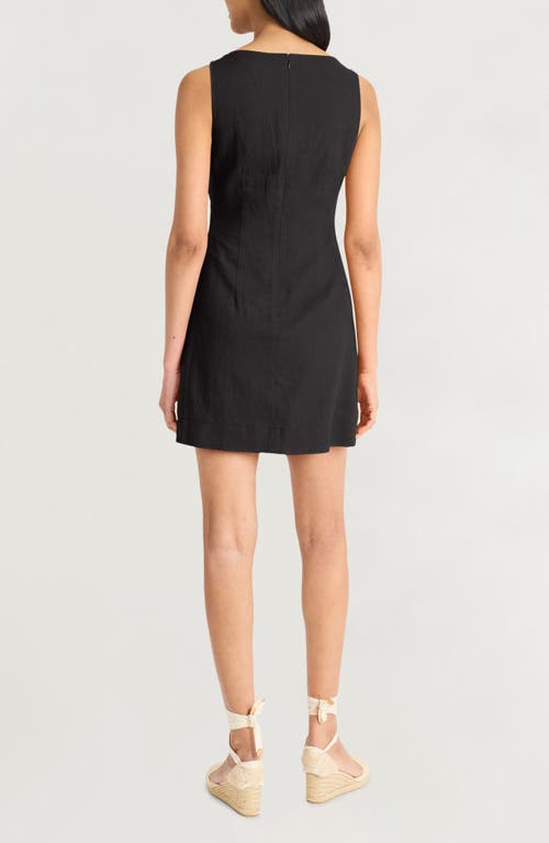 THE GOOD JOURNEY THE GOOD JOURNEY SQUARE NECK LINEN BLEND MINIDRESS 