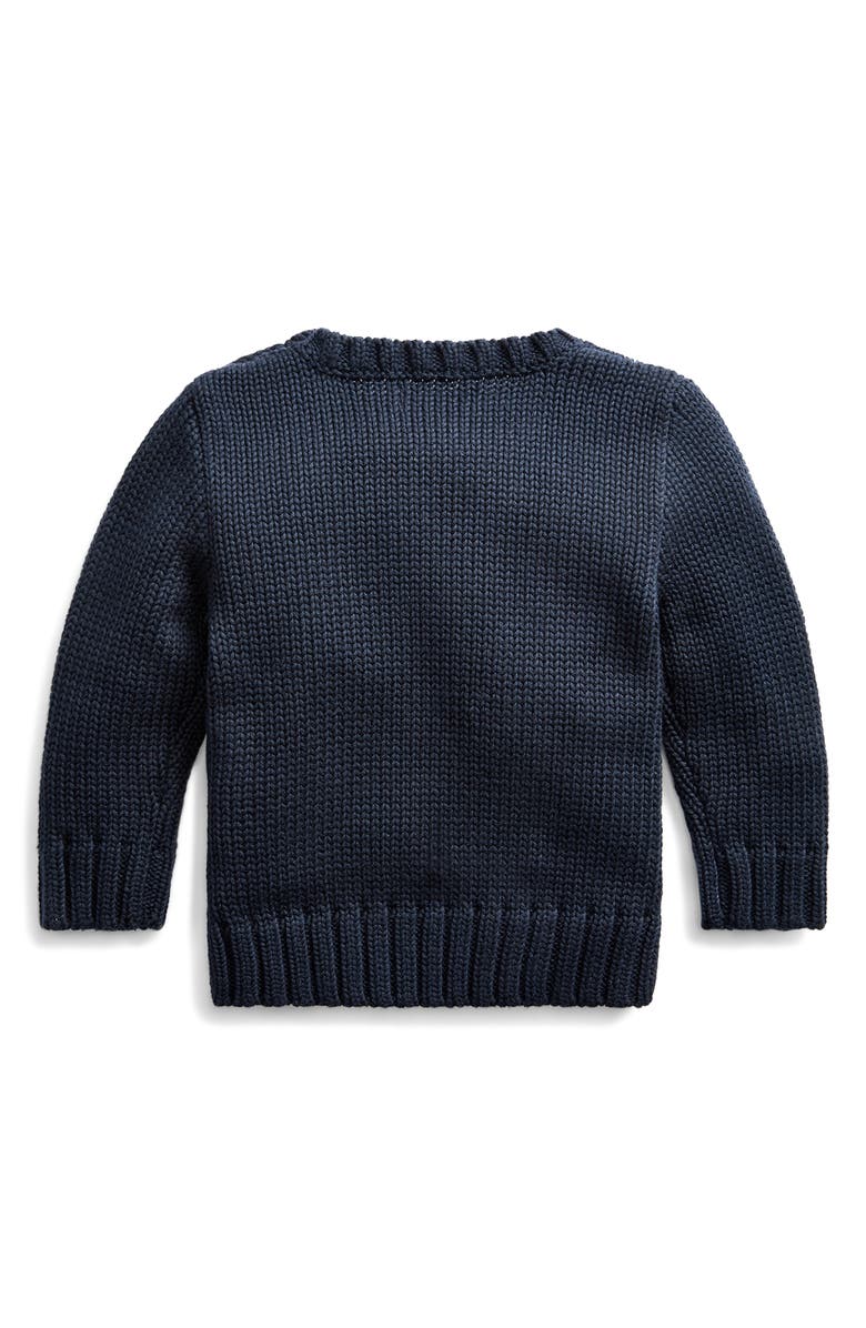 Ralph Lauren American Flag Cotton Crewneck Sweater, Alternate, color, Hunter Navy