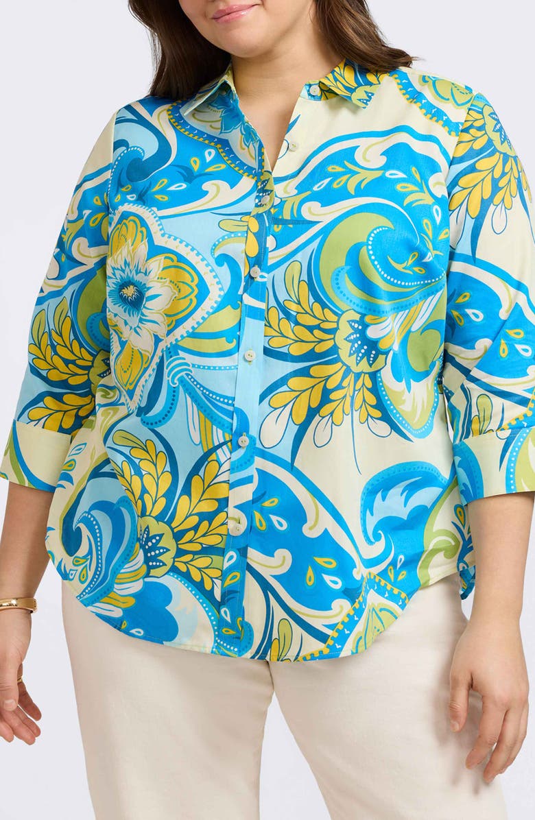 Foxcroft Margie Cotton Button-Up Shirt, Main, color, 