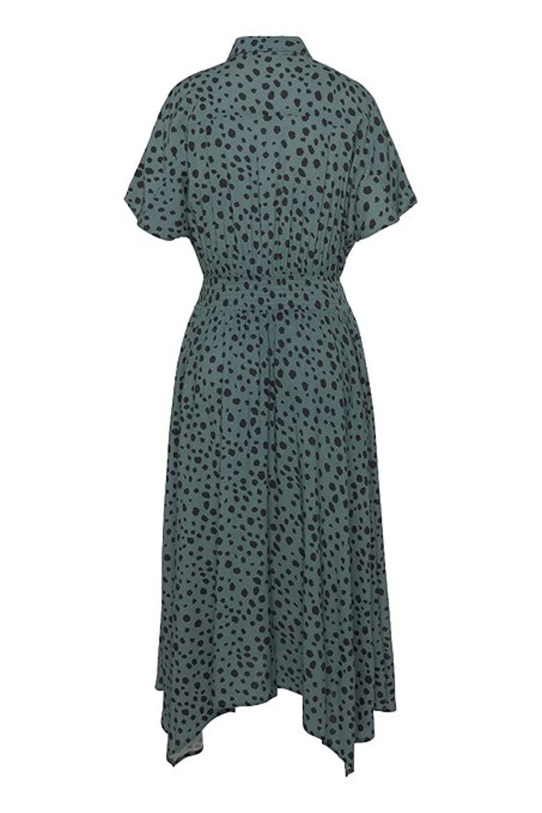 Women's Printed Shirt Collar Dress, Alternate, color, Jade & Black
