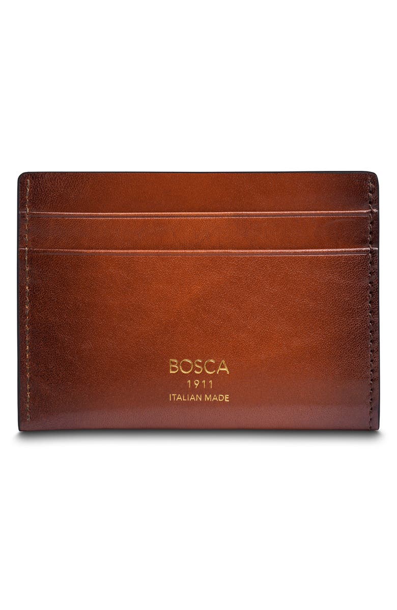 Bosca Hard Burn Leather Card Case, Alternate, color, 