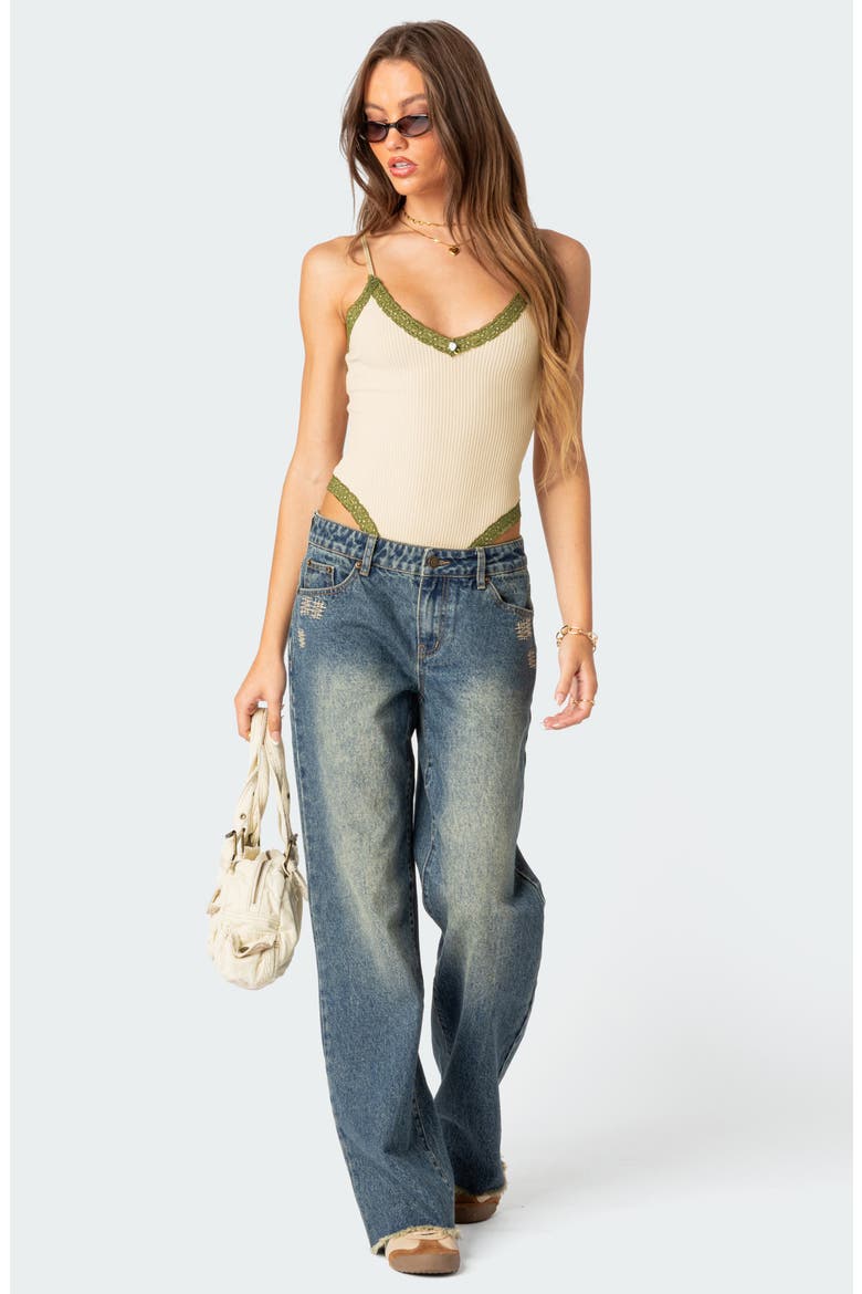 Dollhouse Low Rise Wide Leg Jeans, Alternate, color, BLUE-WASHED