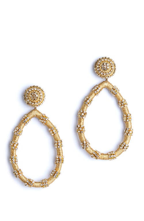 Deepa Gurnani Jackie Statement Drop Earrings in Gold 