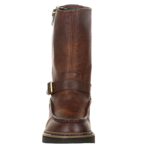 Georgia Boot Waterproof Side Zip Work Wellington In Brown