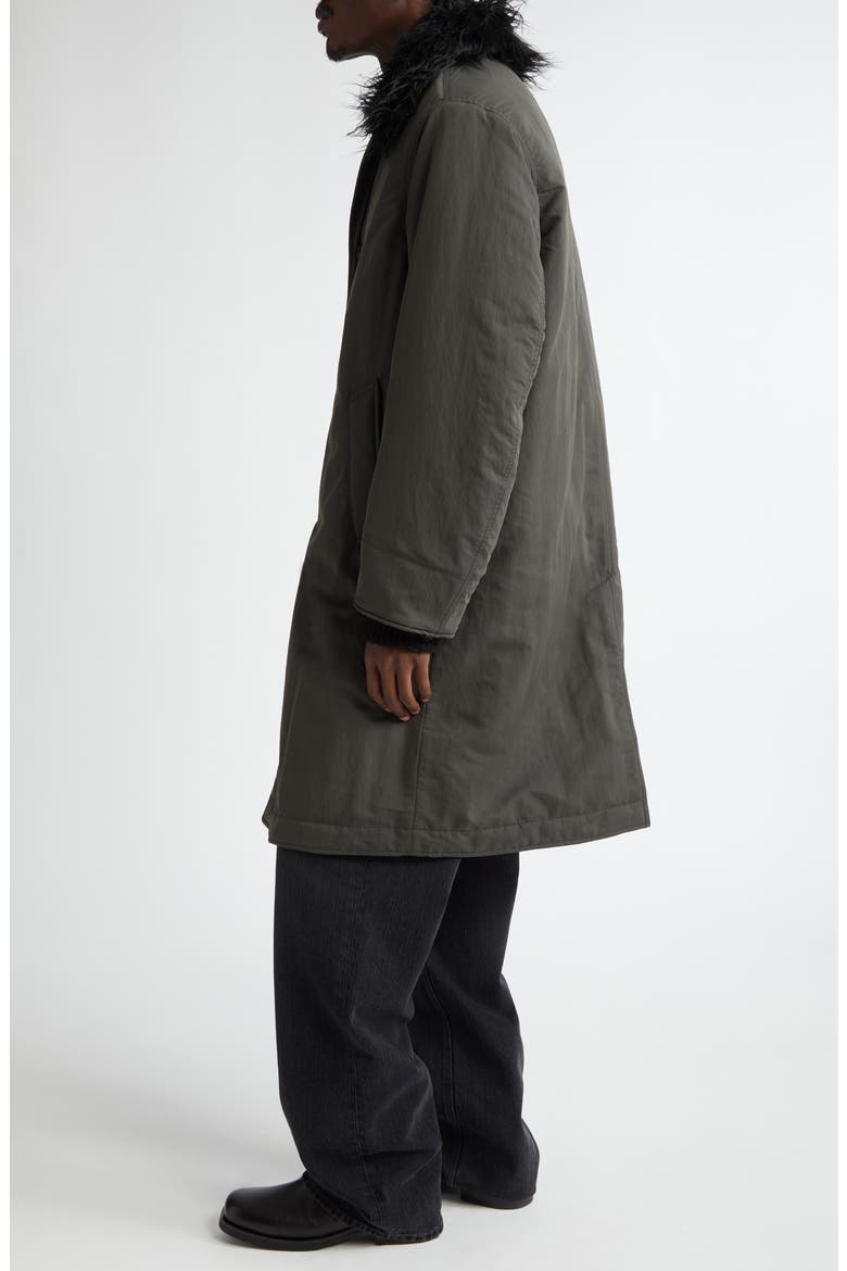 Polar Water Repellent Coat with Faux Fur Collar, Alternate, color, VAPOR CHARCOAL PEACHED NYLON