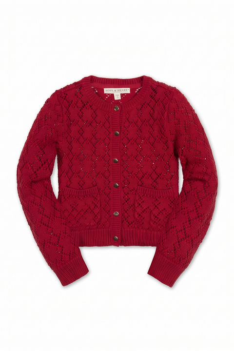 Kids' Organic Cotton Pointelle Cardigan