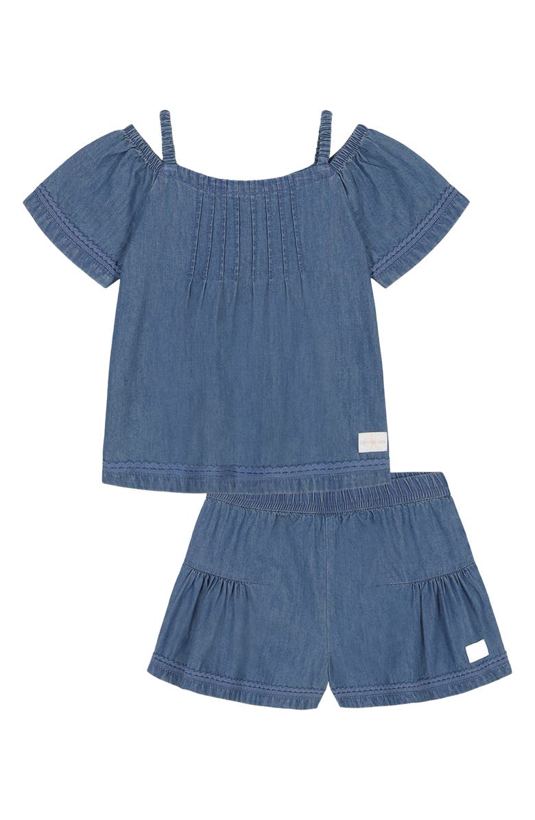 Calvin Klein Kids' Chambray Top & Shorts Set, Main, color, Denim