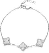 Adornia Mother of Pearl Flower Station Bracelet