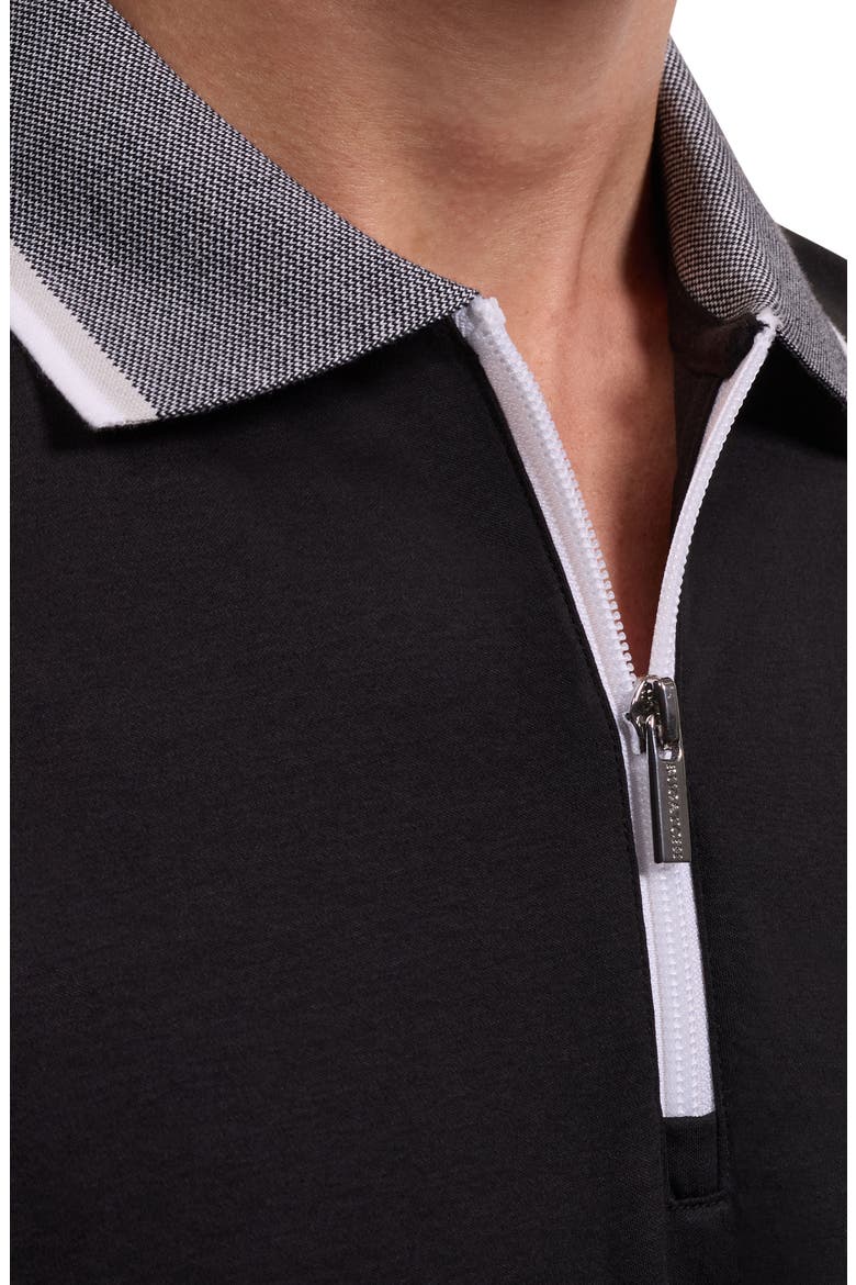 Quarter Zip Polo, Alternate, color, BLACK