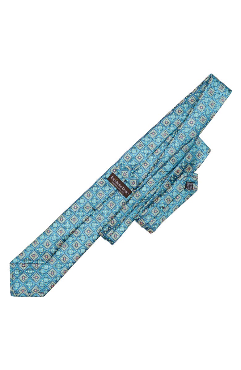 Elizabetta De Sica- Extra Long Silk Jacquard Tie for Men, Alternate, color, Turquoise