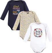 Hudson Baby Essential All-Cotton Long-Sleeve Bodysuit Triple Pack