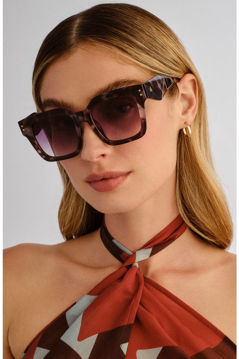 Magnitude 50mm Square Sunglasses, Alternate, color, CLOUDED TORT / COOL SMOKE