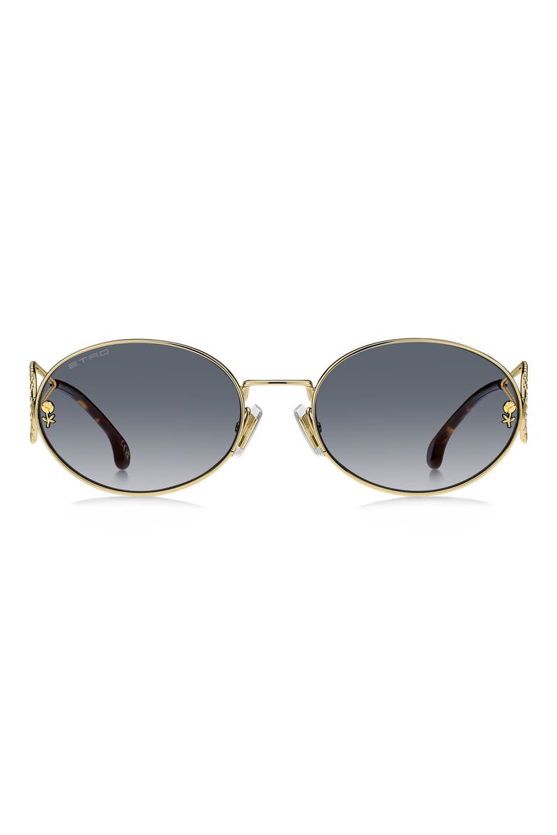 57mm Oval Sunglasses, Main, color, GOLD/ DARK BLUE SF