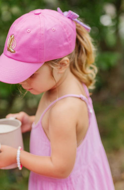 Bits & Bows Cowboy Boot Twill Bow Baseball Hat In Pink