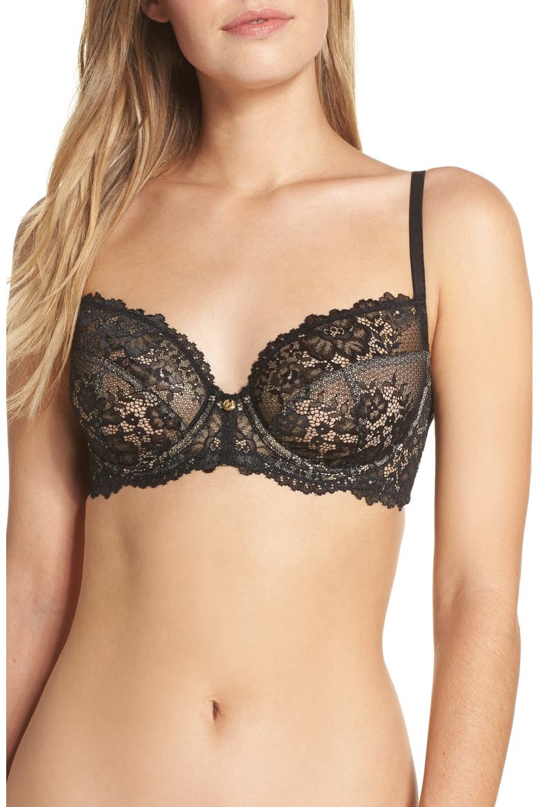 Manila Convertible Underwire Bra, Main, color, BLACK/ COSMETIC