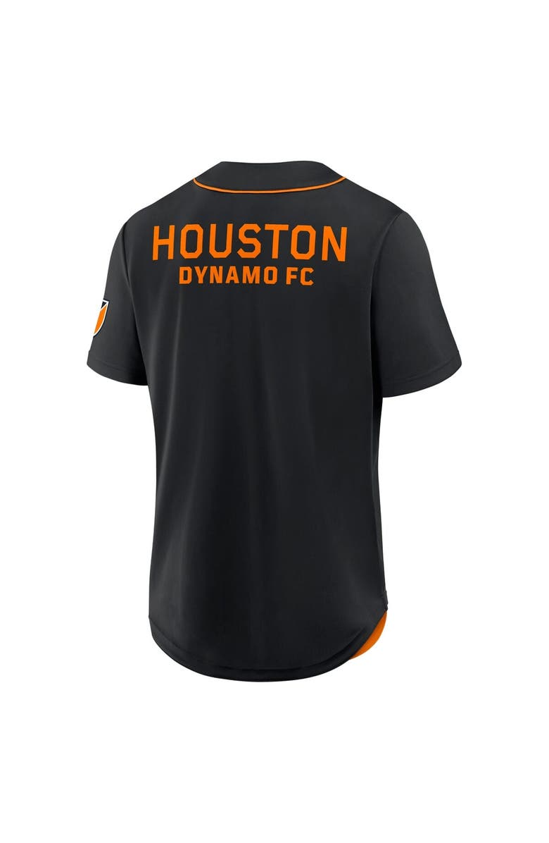 FANATICS Men's Fanatics Black Houston Dynamo FC Injury Time Baseball Jersey, Alternate, color, 