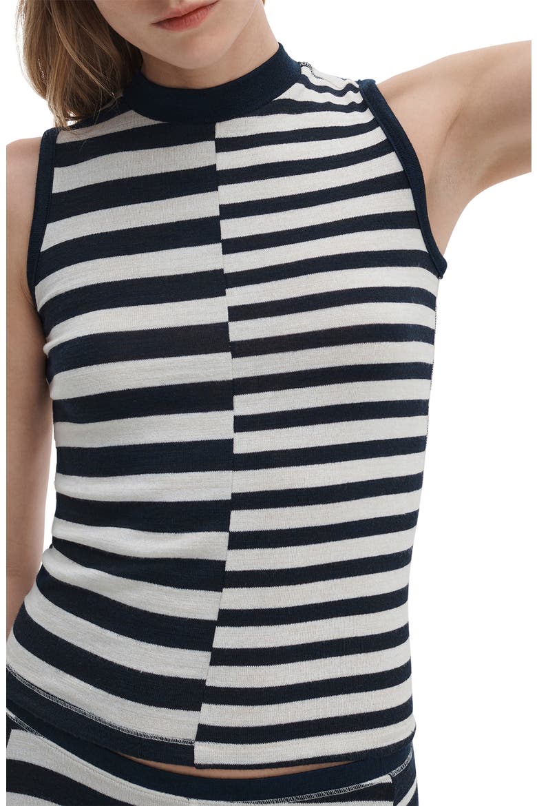Mixed Stripe Knit Tank, Alternate, color, SALMT
