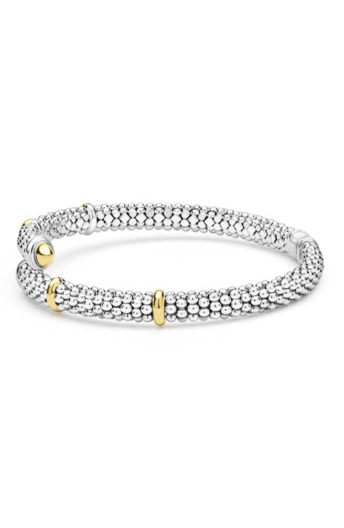 Lagos 2-tone Caviar Versa Bypass Bracelet In Metallic