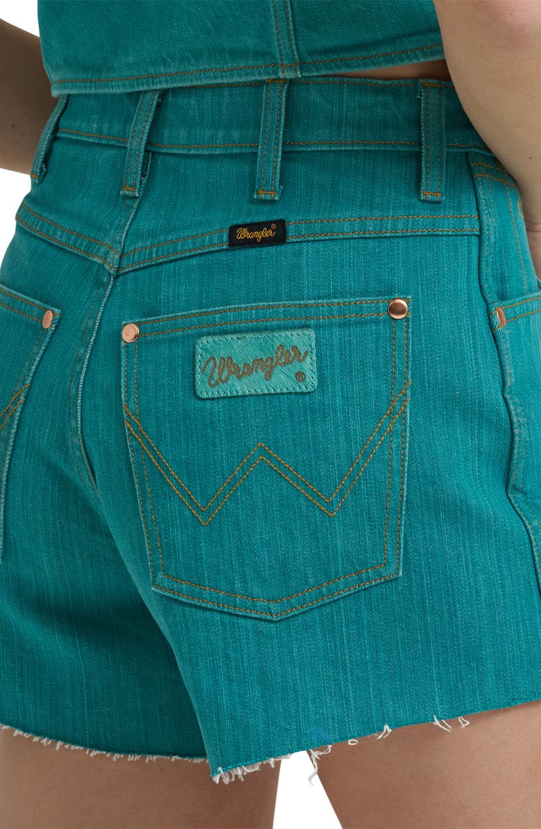 Wrangler x Lainey Wilson High Waist Denim Cutoff Shorts, Alternate, color, 