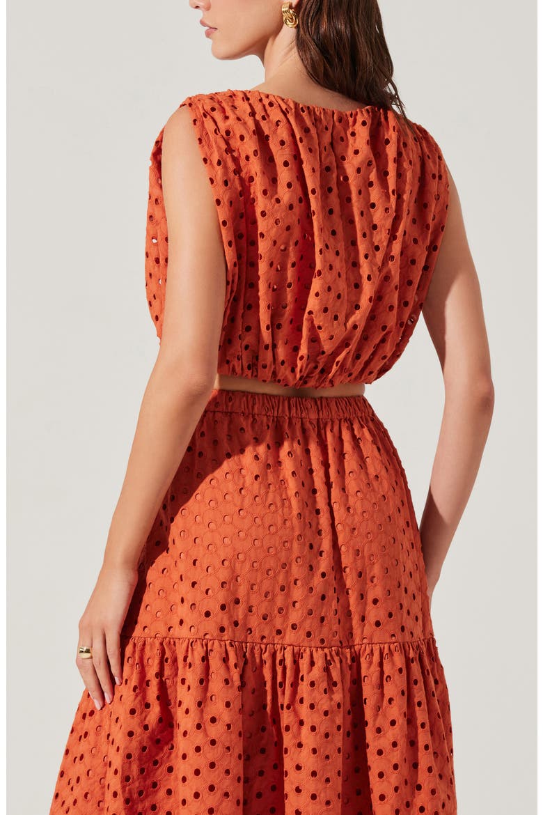Nalley Sleeveless Eyelet Top, Alternate, color, RUST