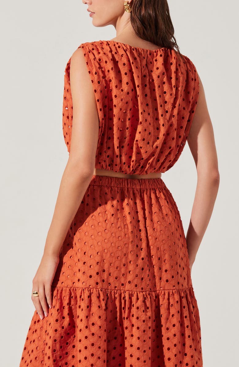 ASTR the Label Nalley Sleeveless Eyelet Top, Alternate, color, Rust