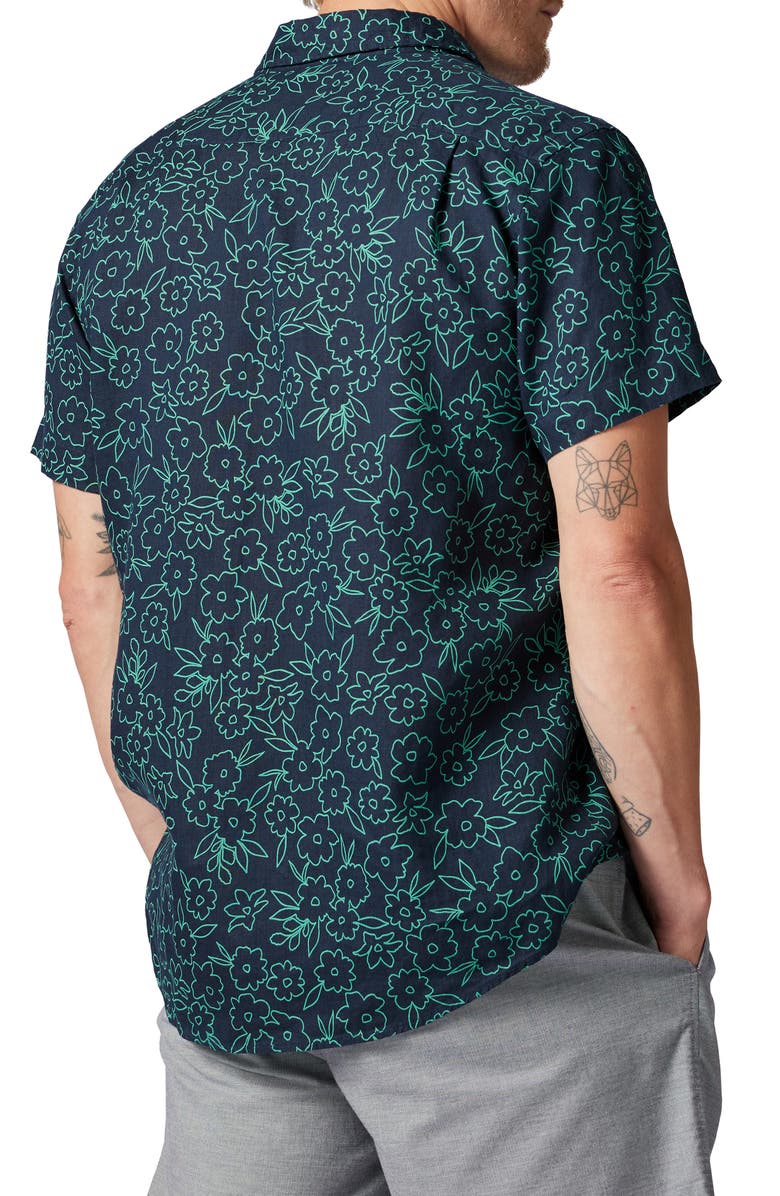 Rodd & Gunn Barrytown Sports Fit Floral Short Sleeve Linen Button-Up Shirt, Alternate, color, 