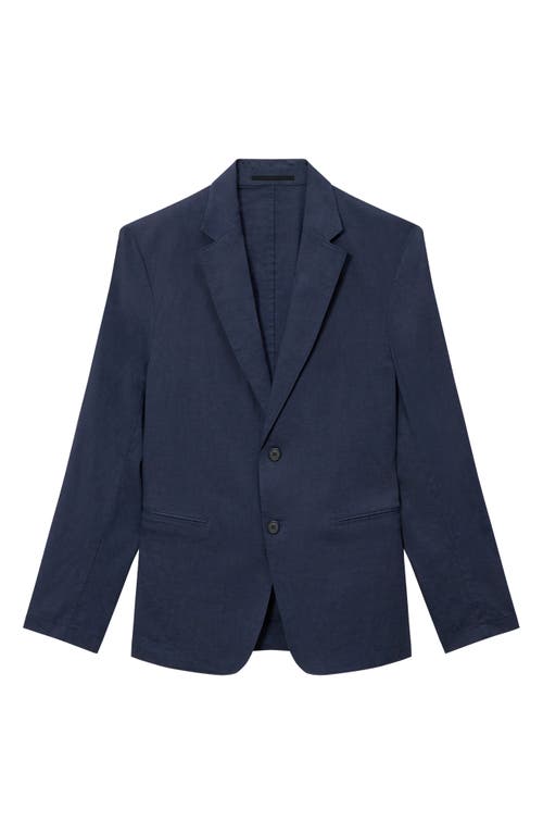 Theory Clinton Navy Stretch Linen Blend Sport Coat In Eclipse