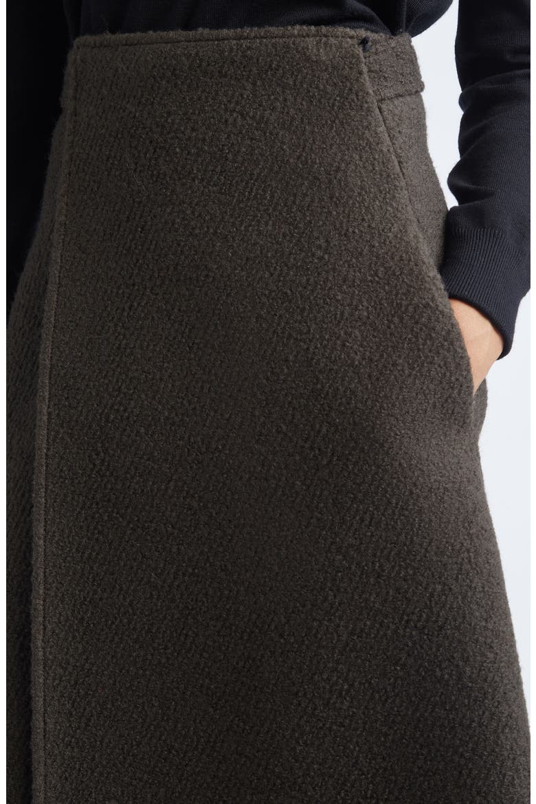 Bodhi Bouclé Twill Wrap Skirt, Alternate, color, WOOD