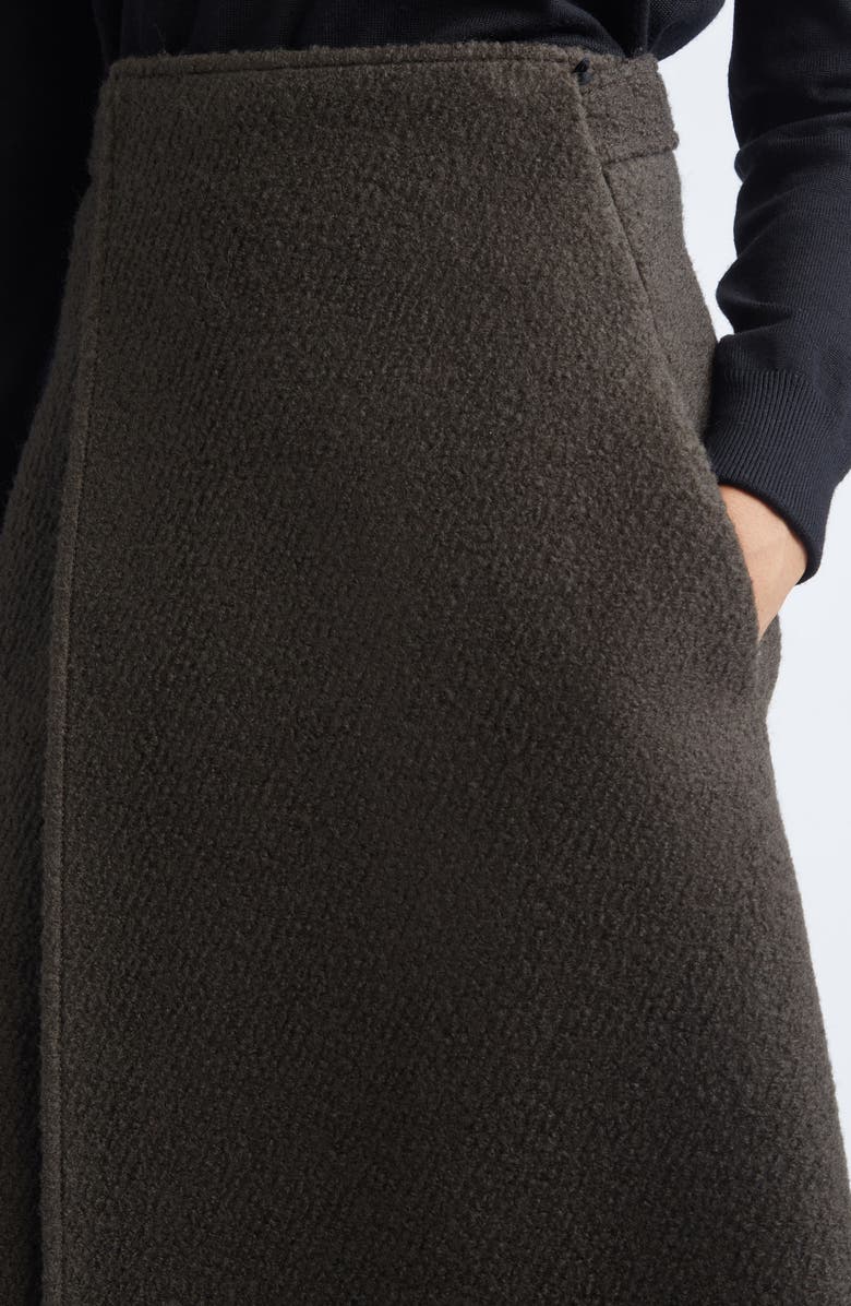 Proenza Schouler Bodhi Bouclé Twill Wrap Skirt, Alternate, color, Wood