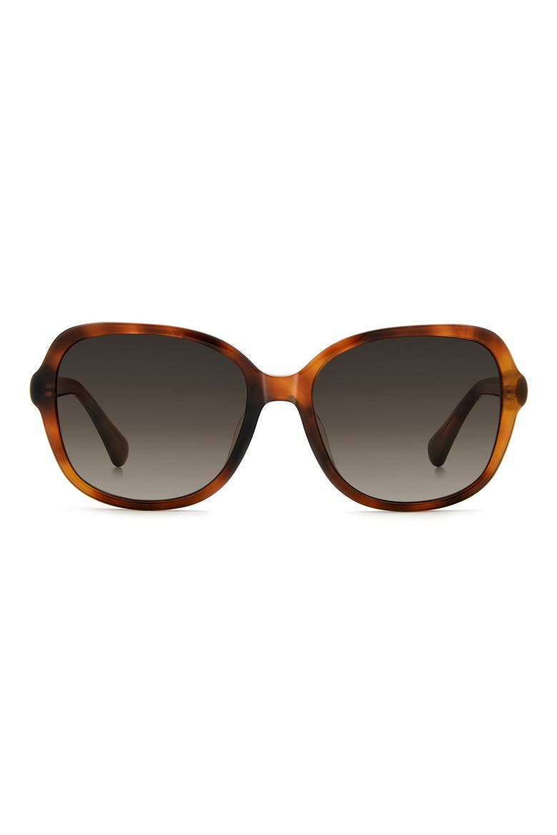 eliza 57mm gradient round sunglasses, Main, color, HAVANA/ BROWN