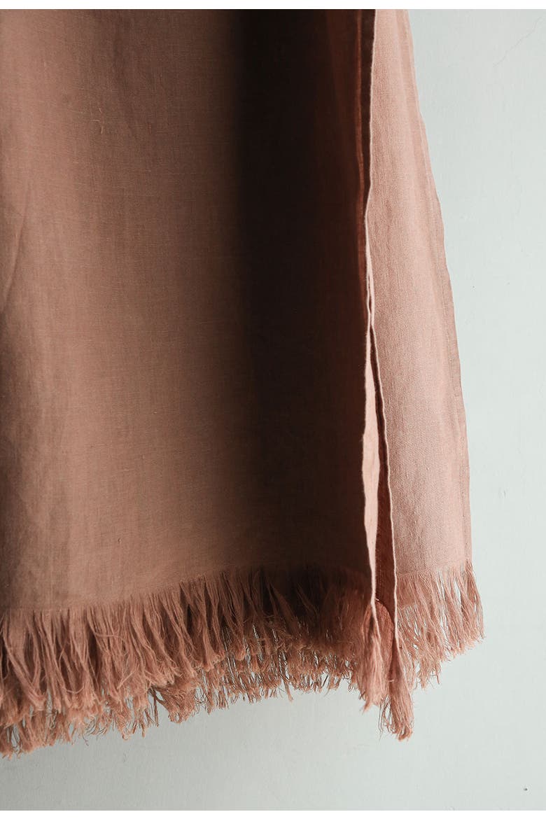 Throw Blanket with Fringe, Alternate, color, Brown