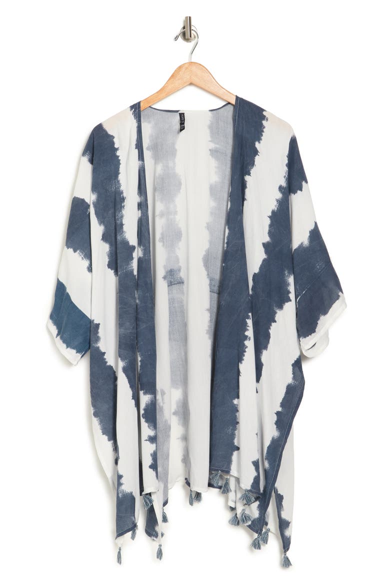 Tassel Trim Cover-Up Kimono, Alternate, color, DENI