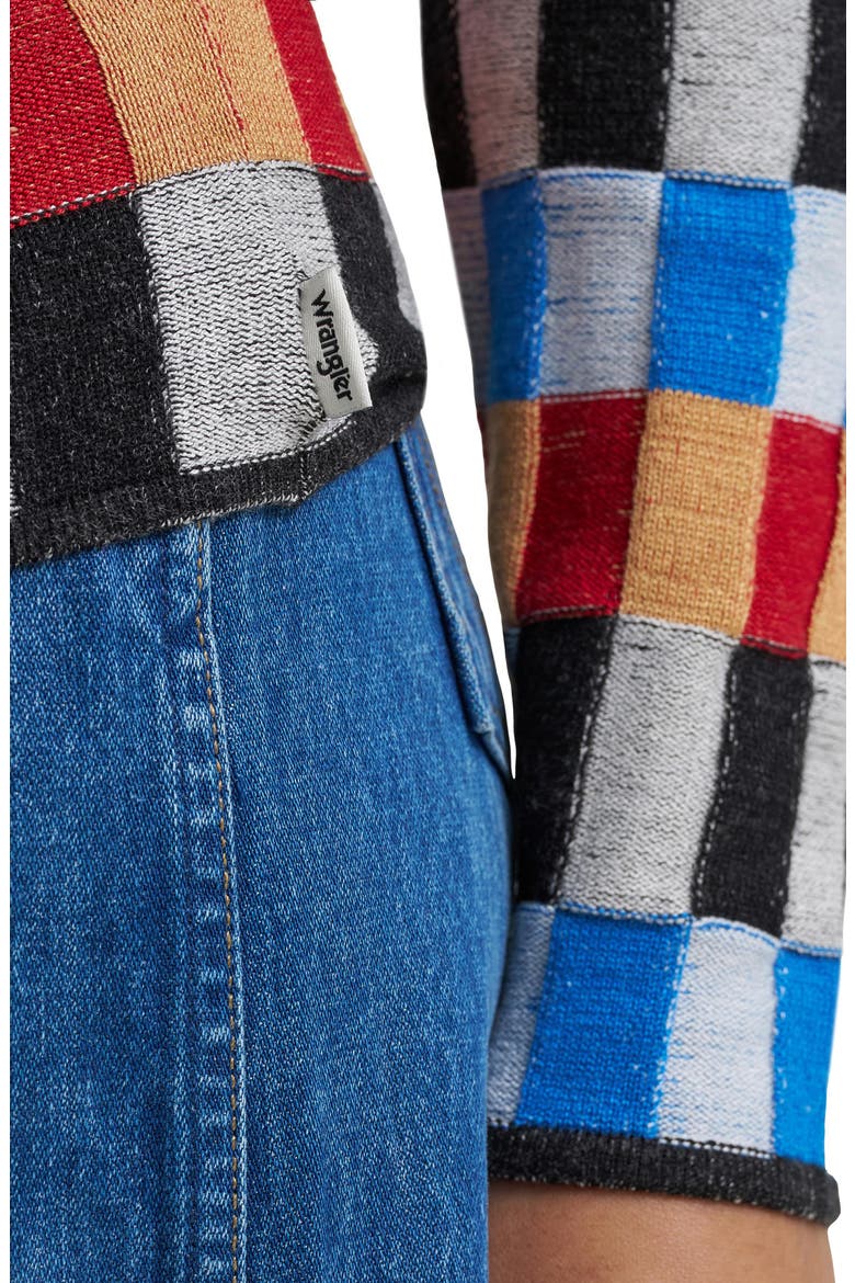 Checked Long Sleeve Knit Top, Alternate, color, STARTING LINE CHECK