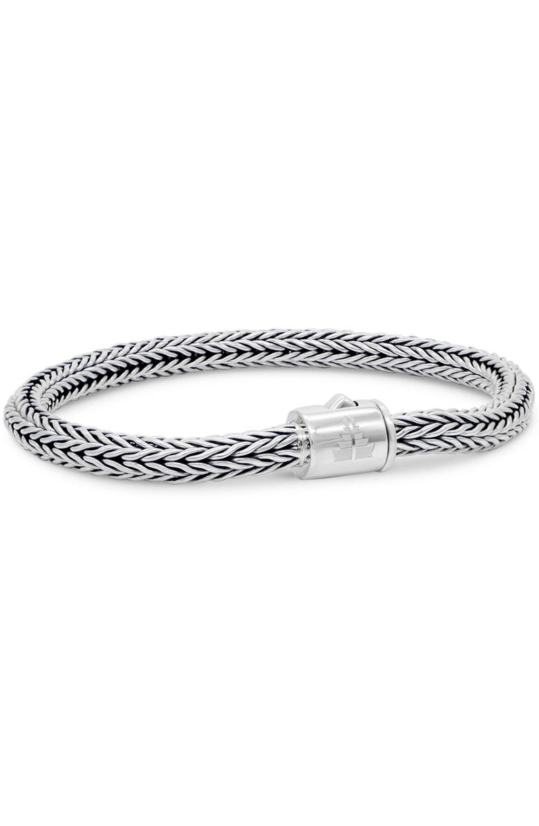DEVATA Foxtail Round 5mm Chain Bracelet in Sterling Silver, Main, color, Silver