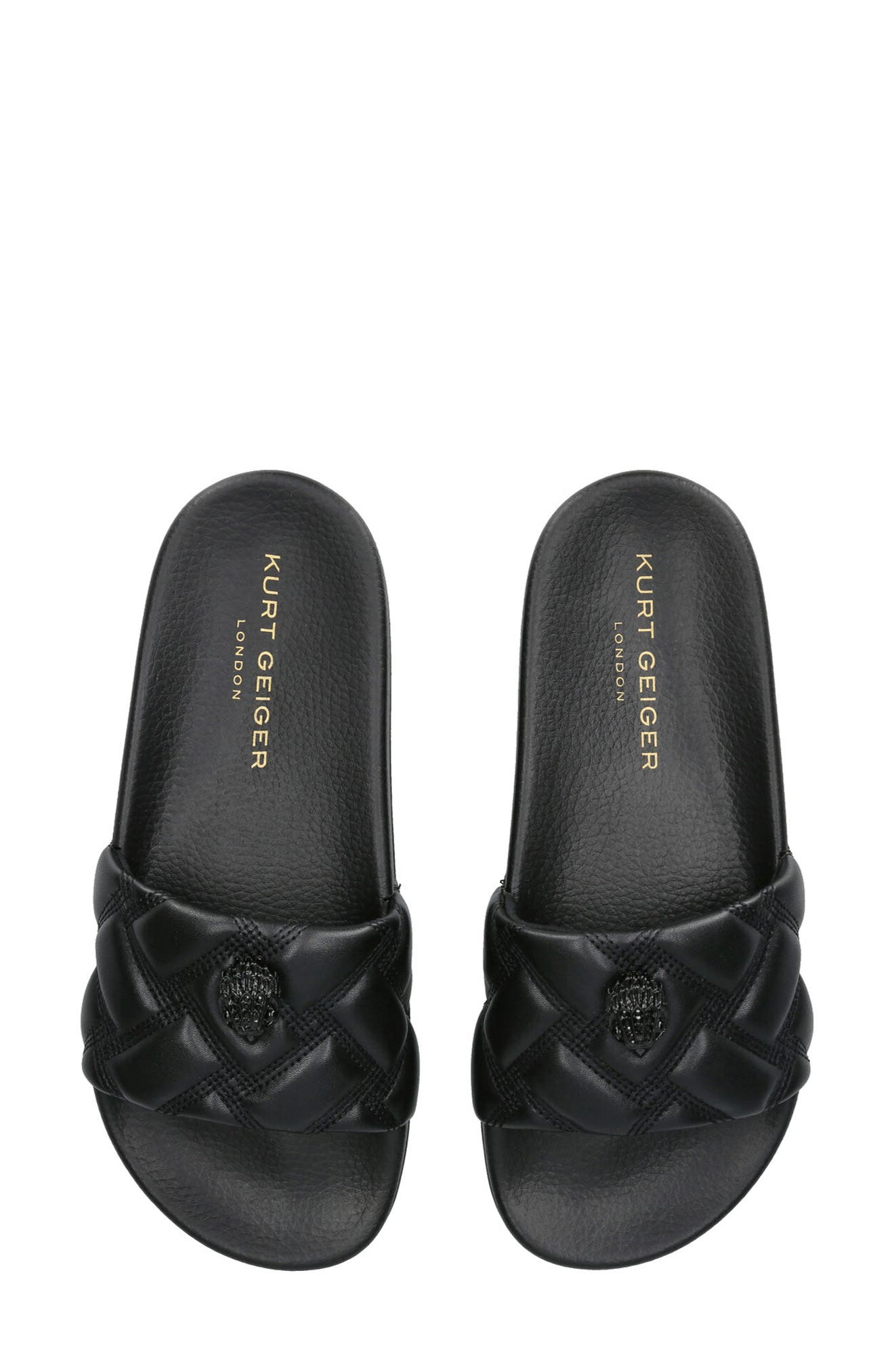 Kurt Geiger London Meena Eagle Slide Sandal, Alternate, color, Black