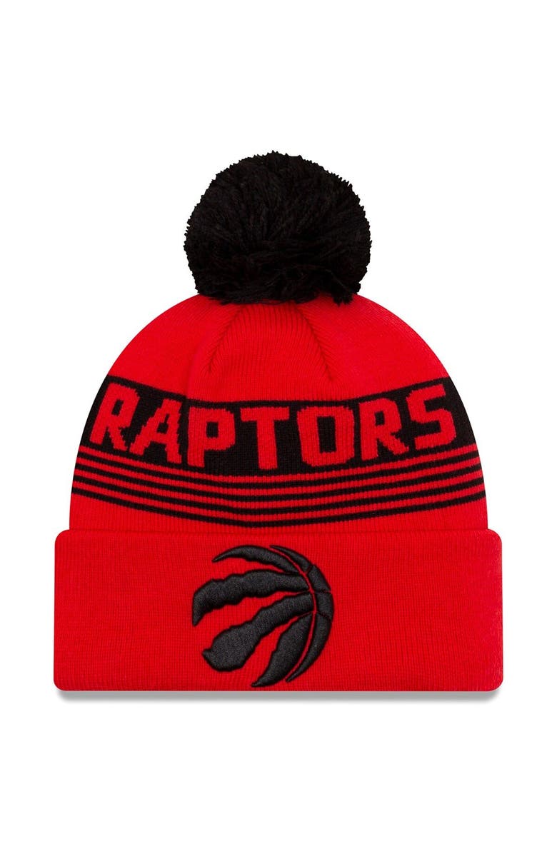 New Era Men's New Era Red Toronto Raptors Proof Cuffed Knit Hat with Pom, Main, color,