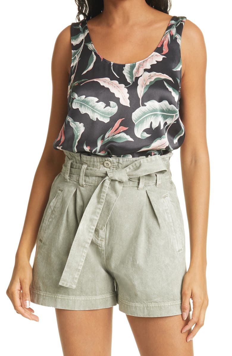 Rails Ida Leaf Print Satin Tank, Main, color,