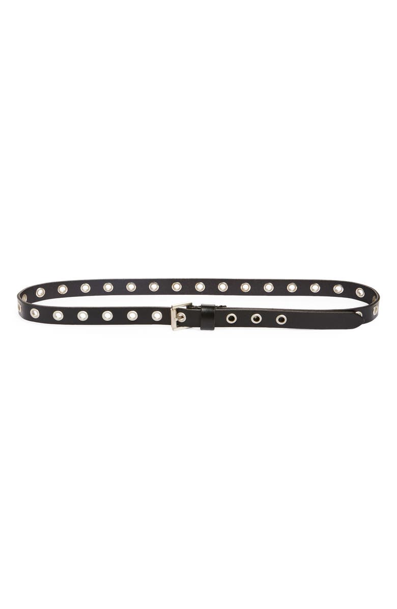 AllSaints Rivet Leather Belt, Main, color, 