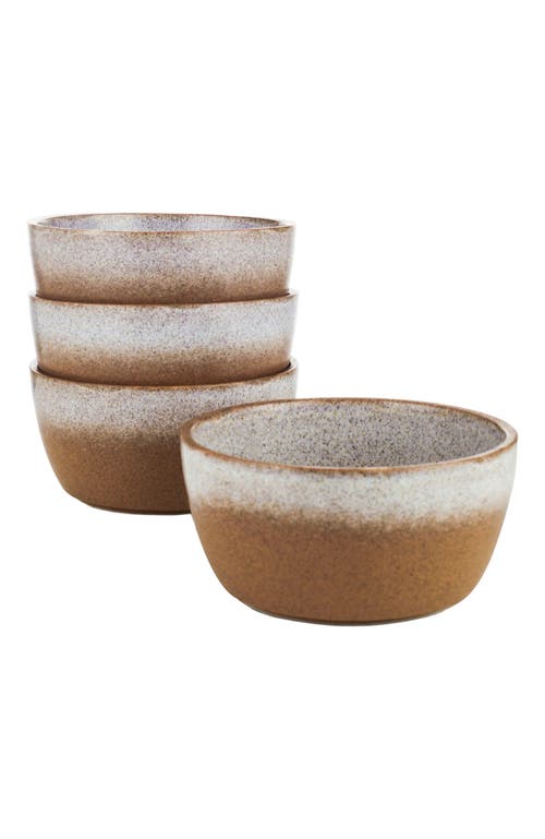 Stone Lain Vince Stoneware 4-piece Bowl Set In Brown