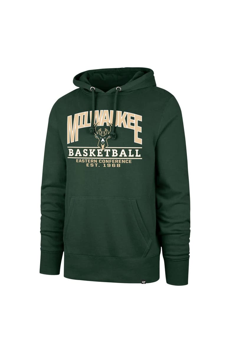 '47 Unisex '47 Hunter Green Milwaukee Bucks Good Call Headline Pullover Hoodie, Alternate, color, Hunter Green