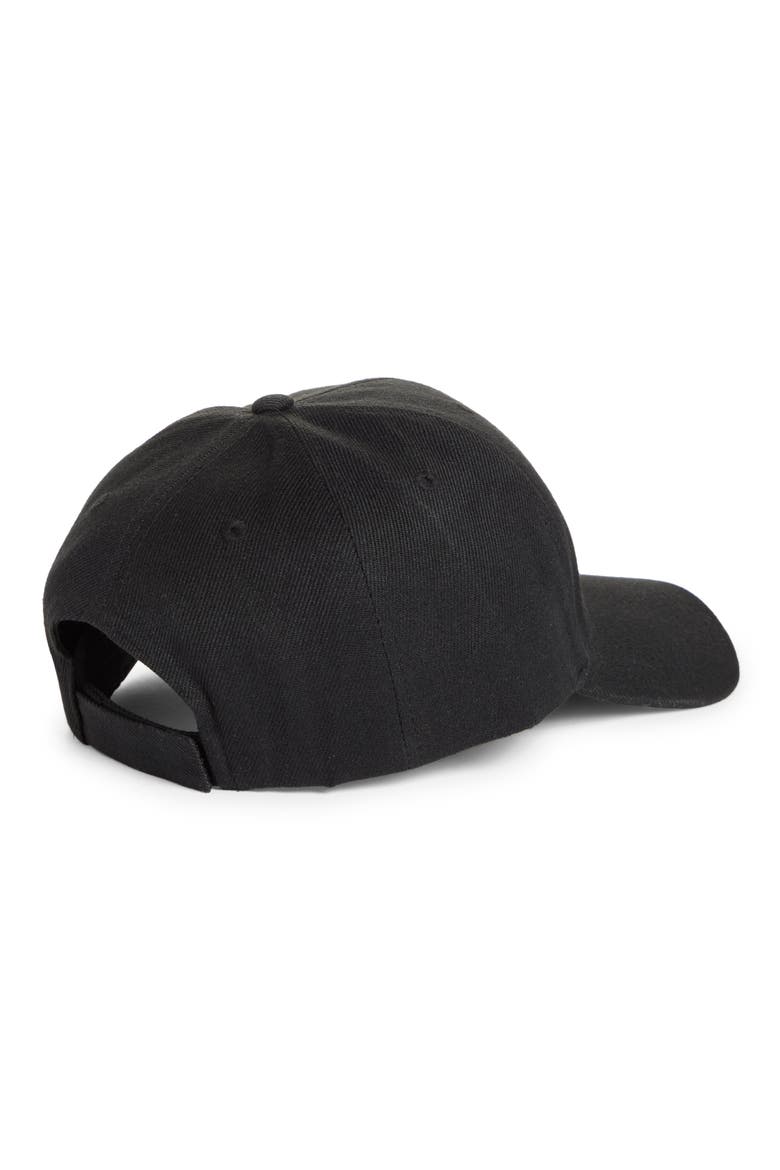 Embroidered Logo Baseball Cap, Alternate, color, BLACK