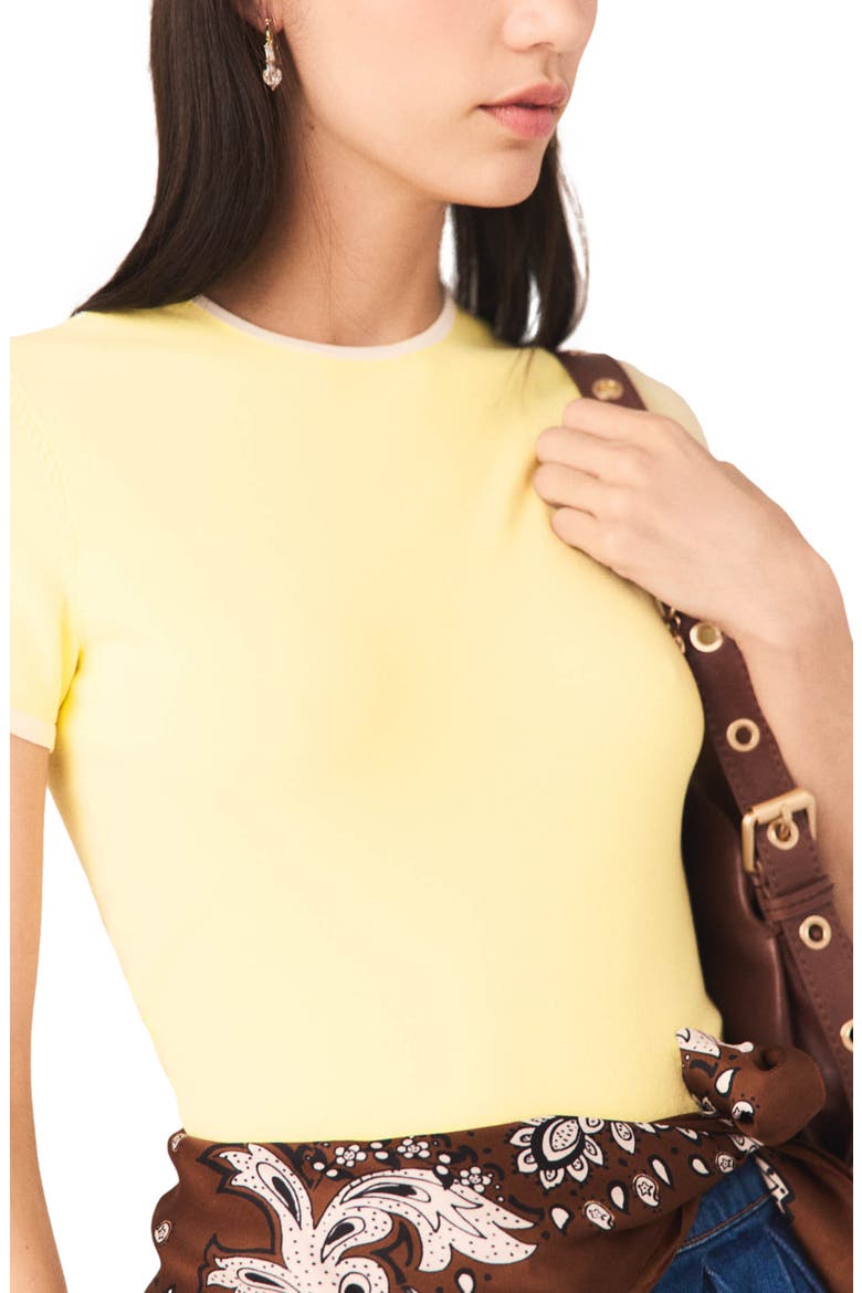 Round back cut-out sweater, Alternate, color, Pale yellow