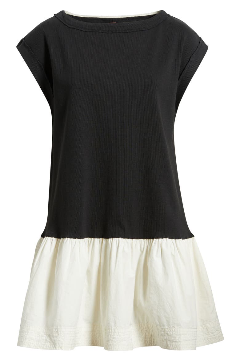 Enya Mixed Media Minidress, Alternate, color, BLACK COMBO