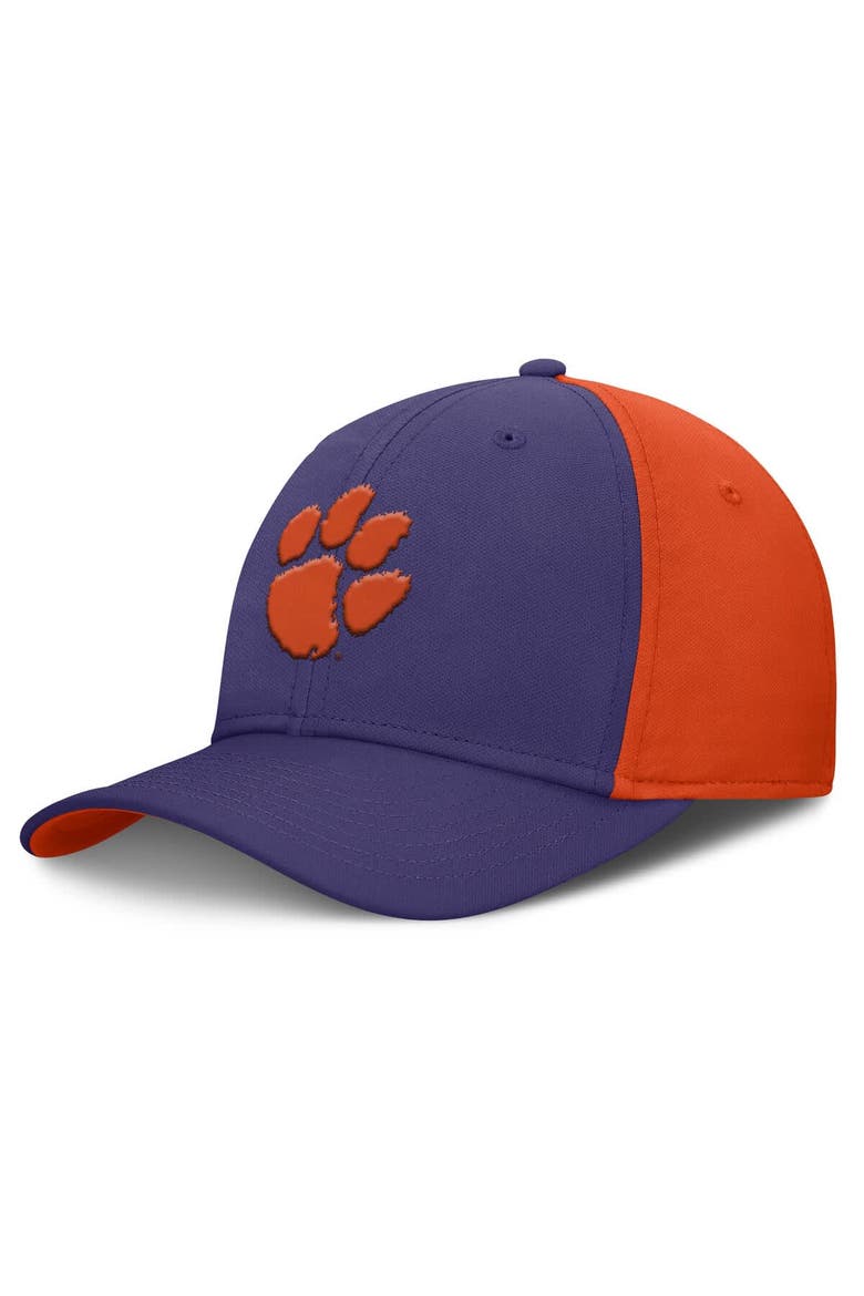 Men's Nike Purple/Orange Clemson Tigers 2025 Sideline Rise Local Performance Flex Hat, Alternate, color, Purple