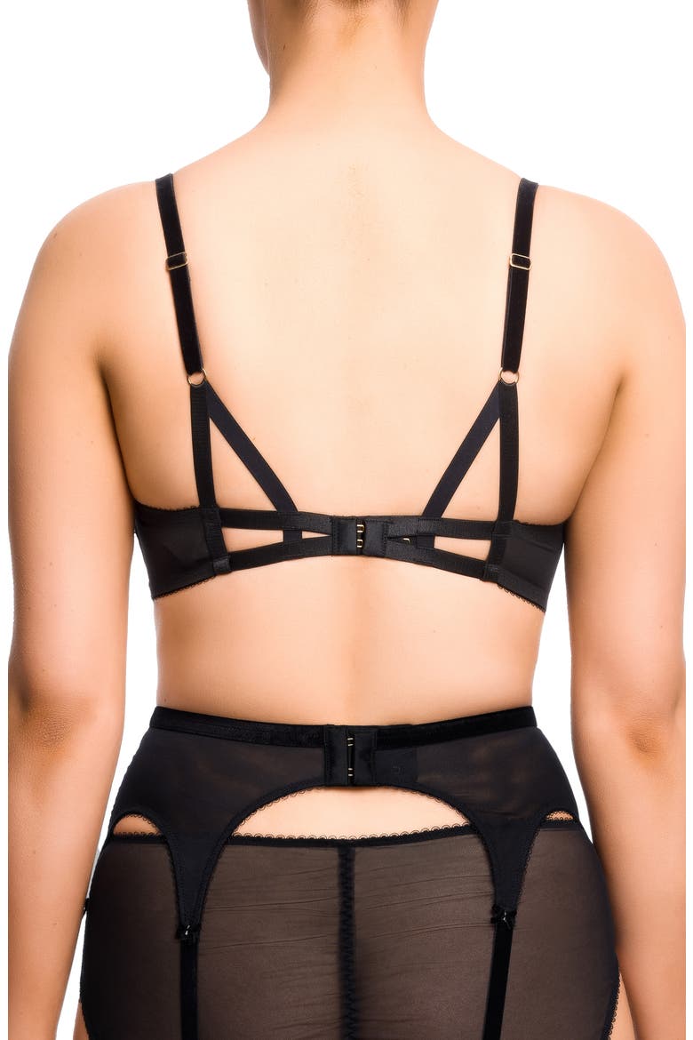 Dahlia Underwire Plunge Bra, Alternate, color, BLACK