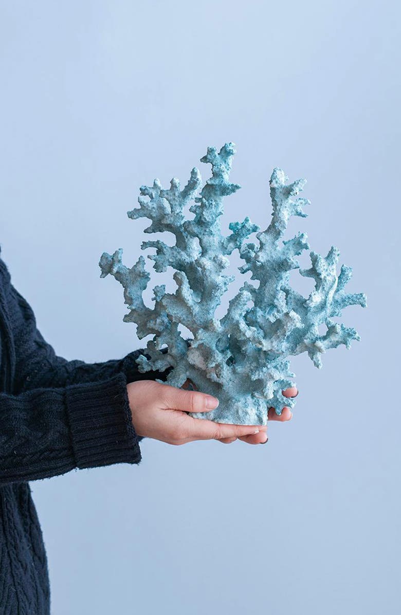 A & B Home Faux Coral Accent Decor, Alternate, color, Blue