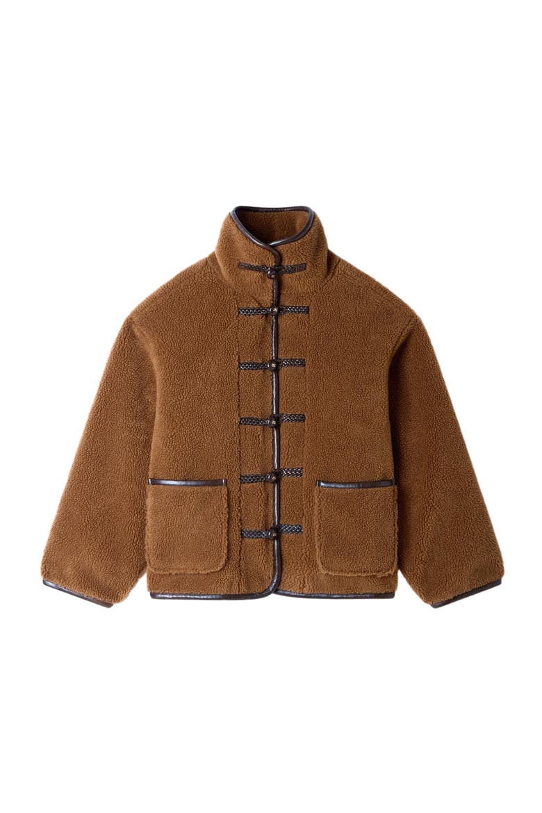 Short faux fur coat, Alternate, color, Brown