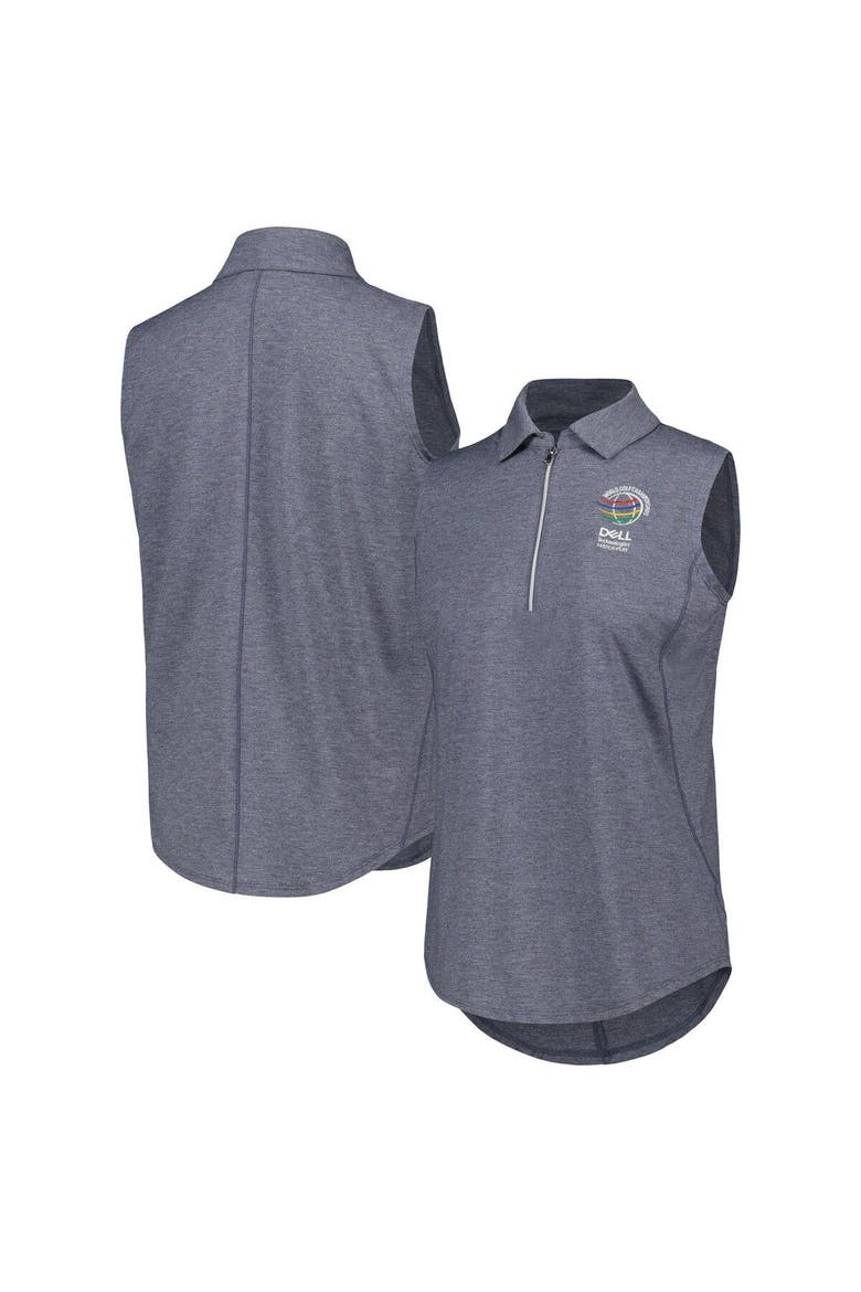 Women's Ahead Navy WGC-Dell Technologies Match Play Casitas Streak Tri-Blend Sleeveless Polo, Main, color, Navy