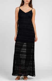 Side Tie Ruched Gauze Maxi Dress